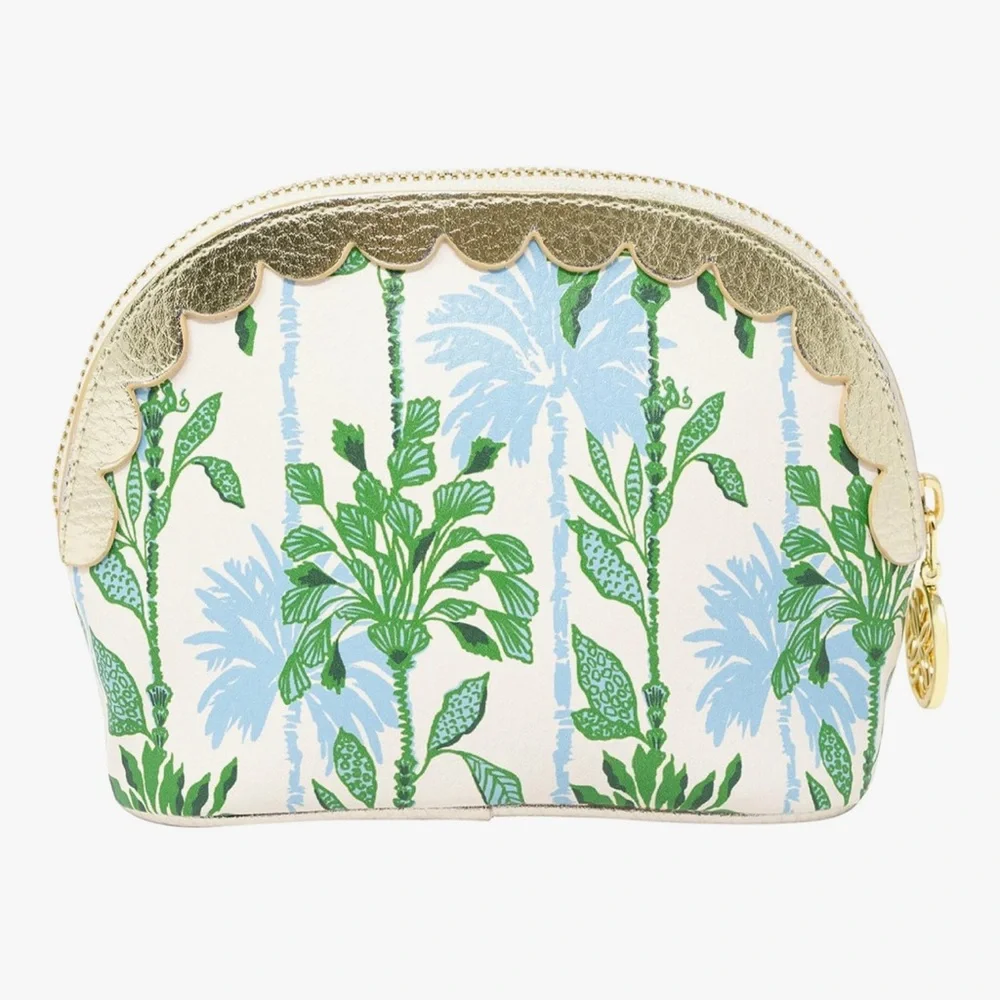 NEW Lilly Pulitzer Vegan Leather Scallop Edge Zipper Pouch Makeup Bag - Picture 4 of 7